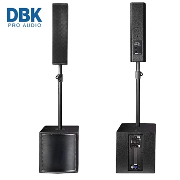 Pro Audio Portable 15inch Subwoofer with Amp Active Speaker 4*4 Inch Column Array Speaker PA System Powered Speaker