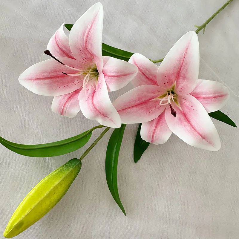 product jh factorys three headed silk lily flower wedding christmas and graduation decorative flower direct manufacturer supply-57