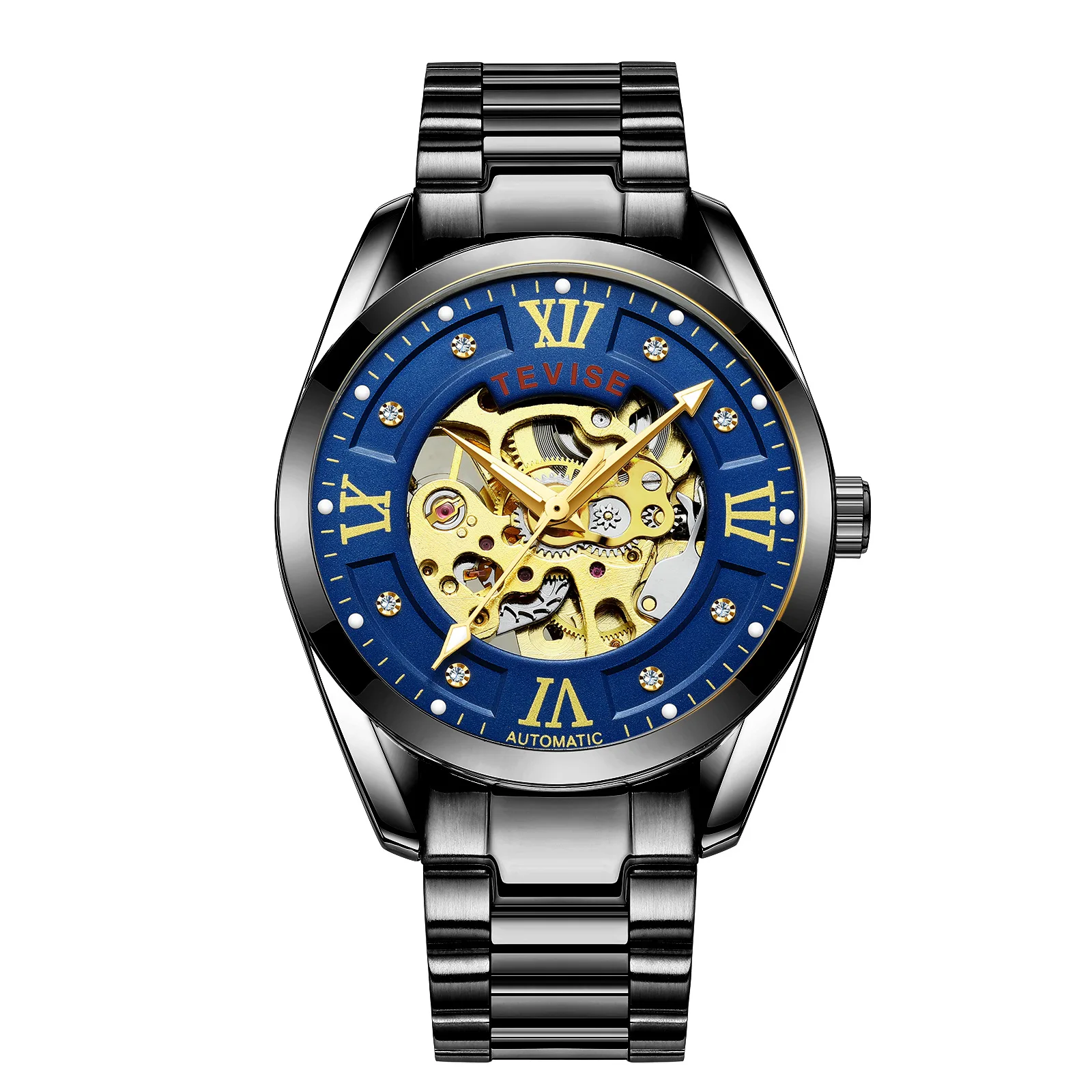 Tevise 795D évider montre automatique affaires homme lumineux