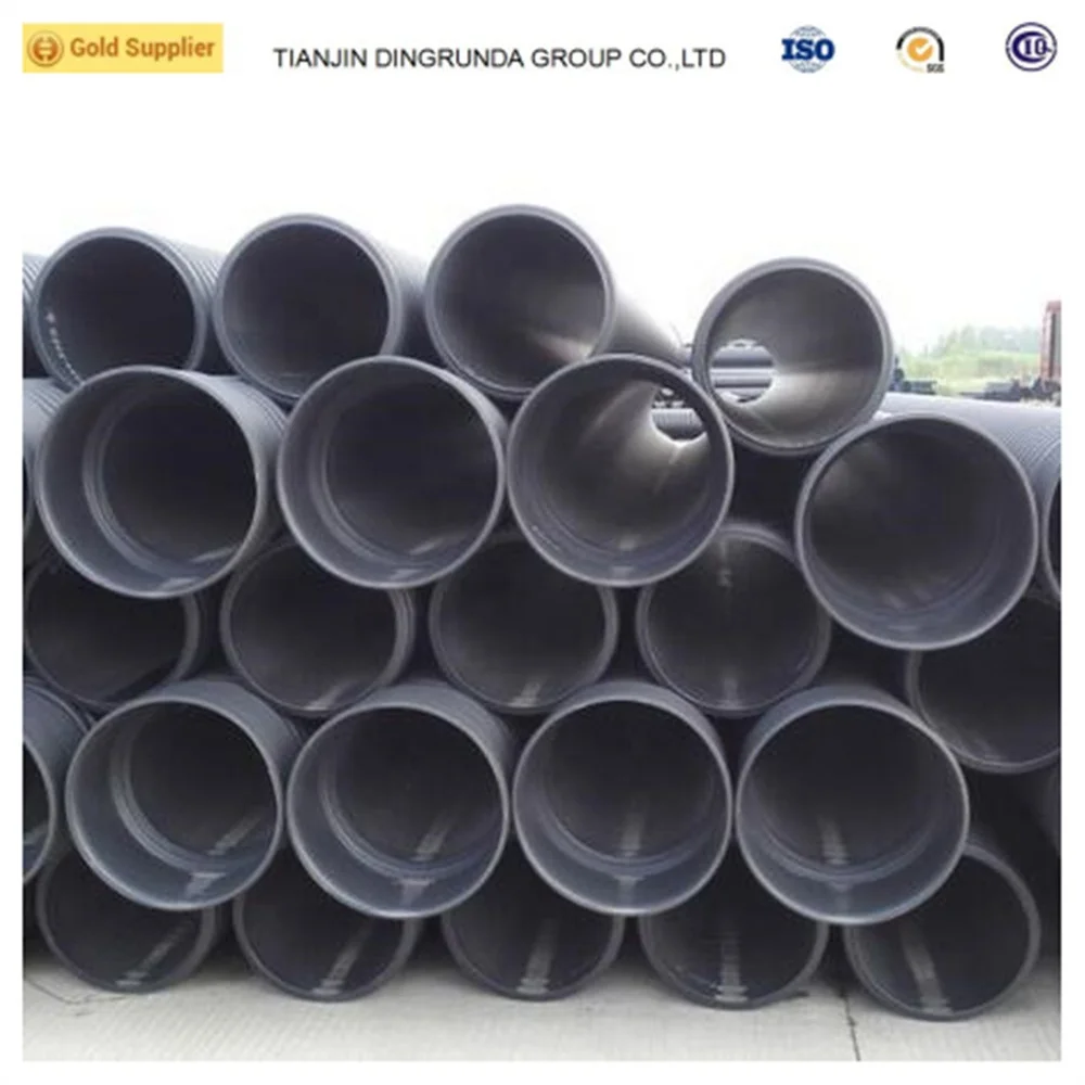 SN4 SN8 HDPE 300mm 二重壁コルゲート排水管 成形ソケット接続 認証