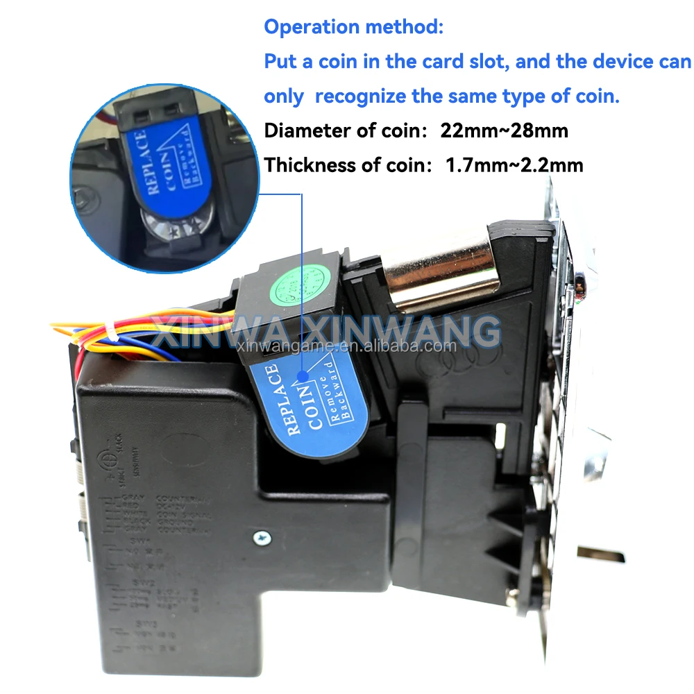 JY100 Intelligent Plastic Coin Selector Mini Claw Vending Machine with Token Slot Boxing Game Timer Control