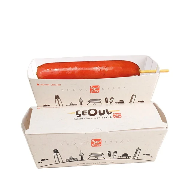 Factory Price Customized Logo Food Grade Hot Dog Food Packaging Art Paper Shipping Box details