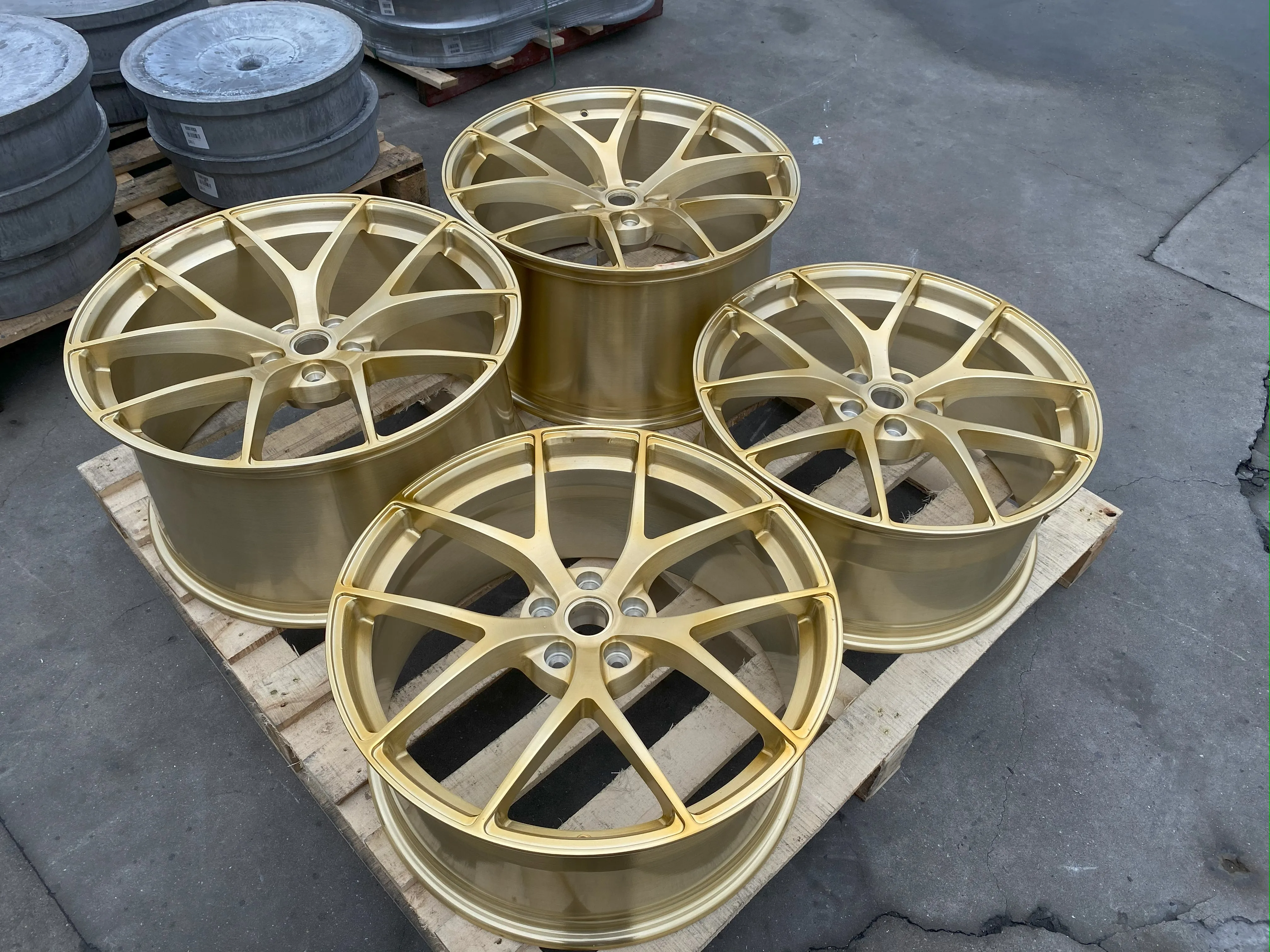 GVICHN brushed gold finished custom forged wheels 16 - 26 inch aluminum alloy rims 5x112 5x114.3 5x120 wheel hub