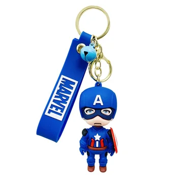 Key Ring Super Hero Avengerss Cute Creative Small Gift Rubber Cartoon Design Keychain 3D PVC Custom Marvel Keychains
