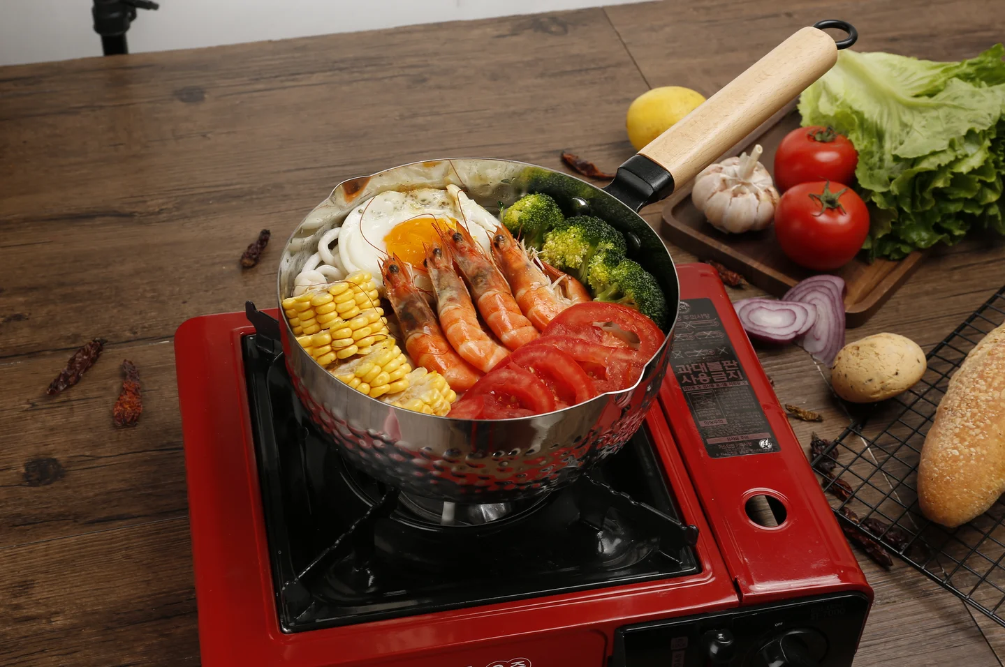 Кухонная посуда в японском стиле, кастрюля для приготовления супа, соуса из нержавеющей стали, кастрюля для ресторана с деревянной ручкой