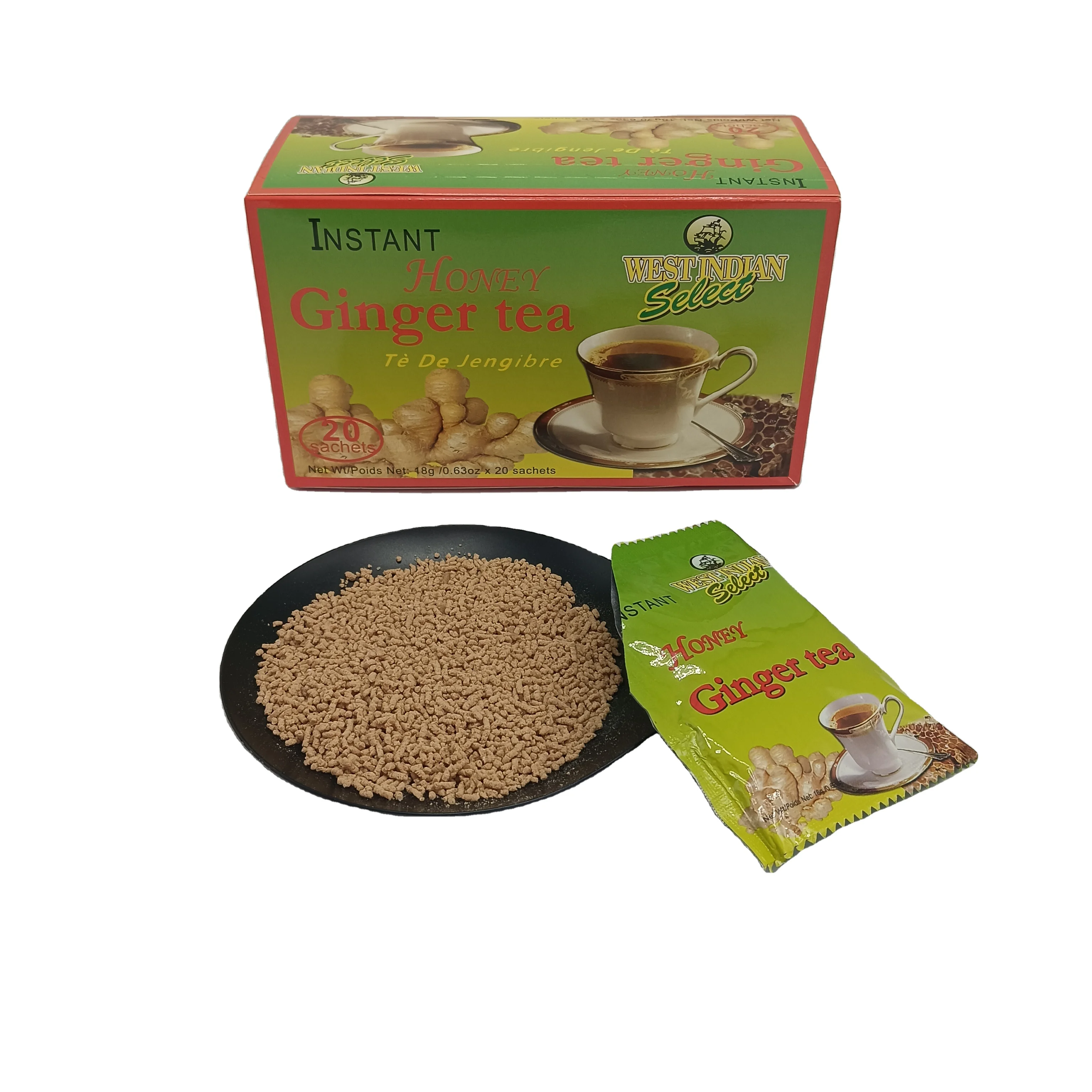 Competitive Price Bulk Instant Honey Ginger Tea Crystals and Instant Moringa  Ginger Tea  China Supplier