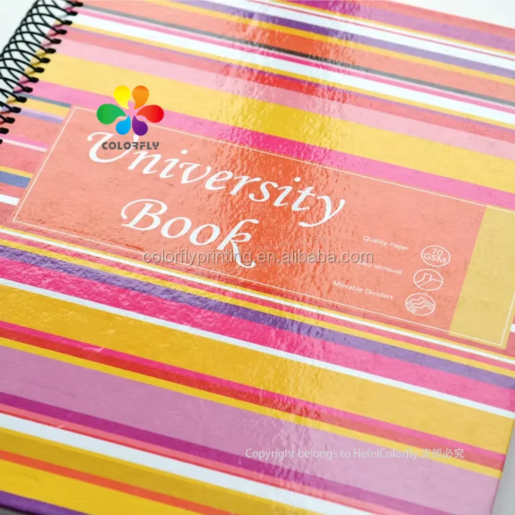A4 Size Graph Paper Perforated Notebook Custom 5 Subject Notebook Spiral