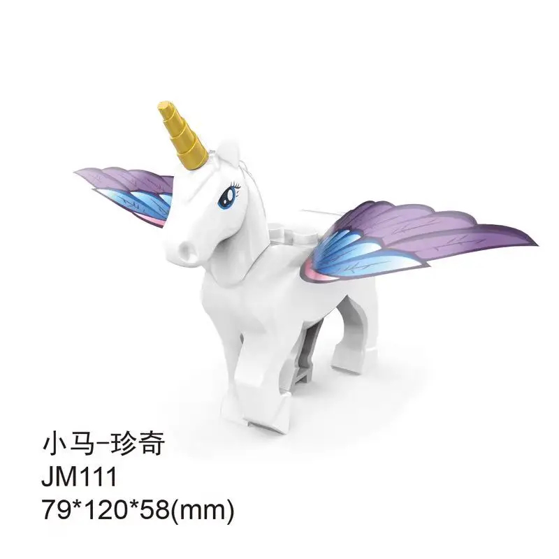 Wild Animals Model Building Blocks Shark Crocodile Cow Cattle Panda Horse Bear Leopard Animals Figure Bricks