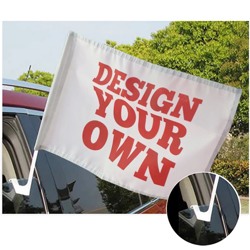 Wholesale Custom Car Flag Any Pattern Of Custom Flagpole With Clips Car Flag With Pole Buy