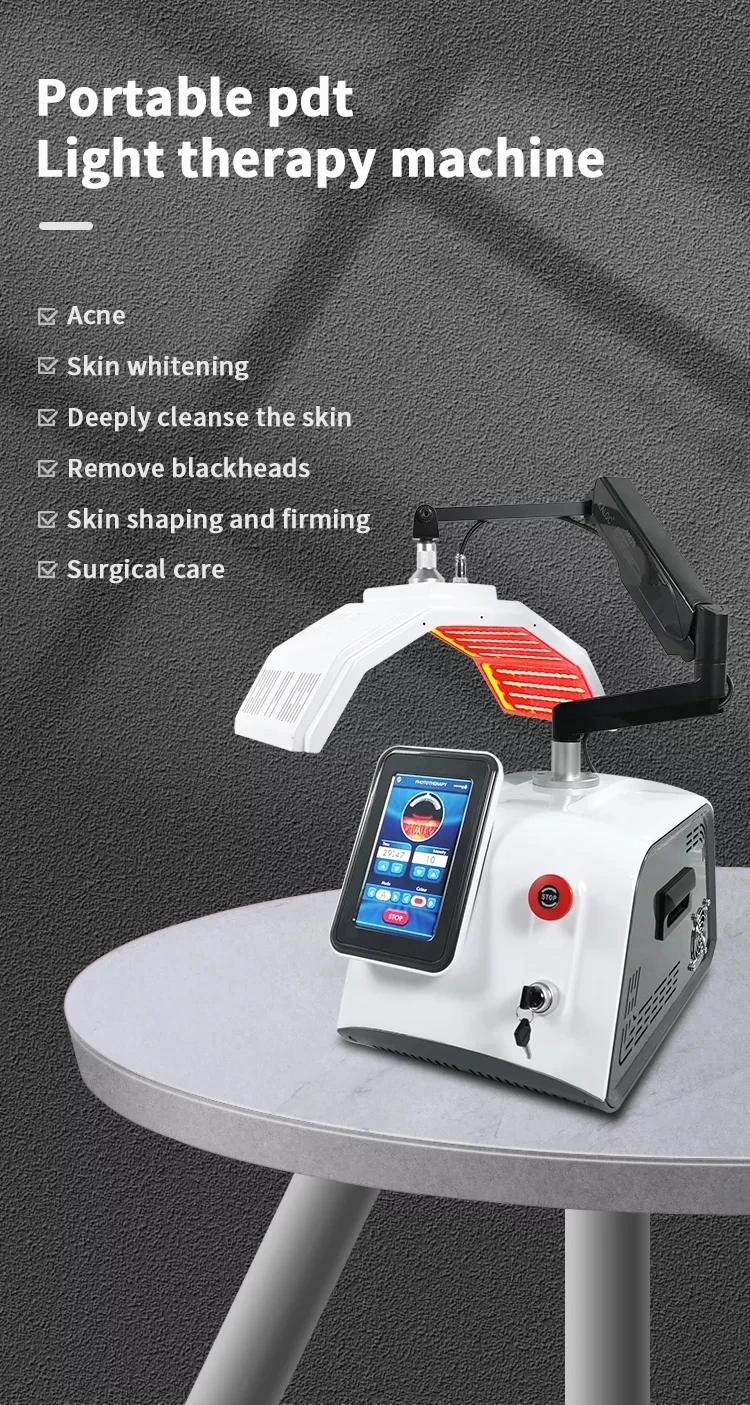 PDT face skin rejuvenation red blue yellow led light therapy machine 7 colors led pdt light therapy