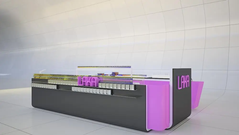 Оригинальный дизайн розовый киоск для маникюра