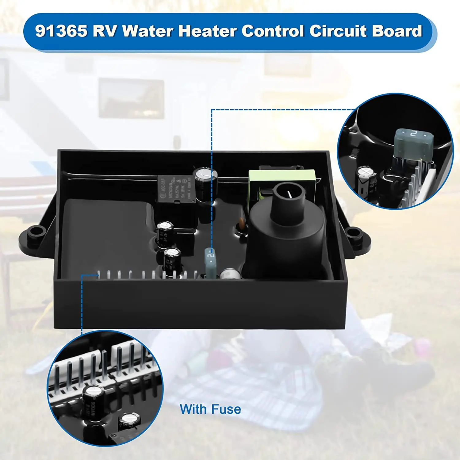 91365 Rv Water Heater Control Circuit Board With Fuse For Atwood Water