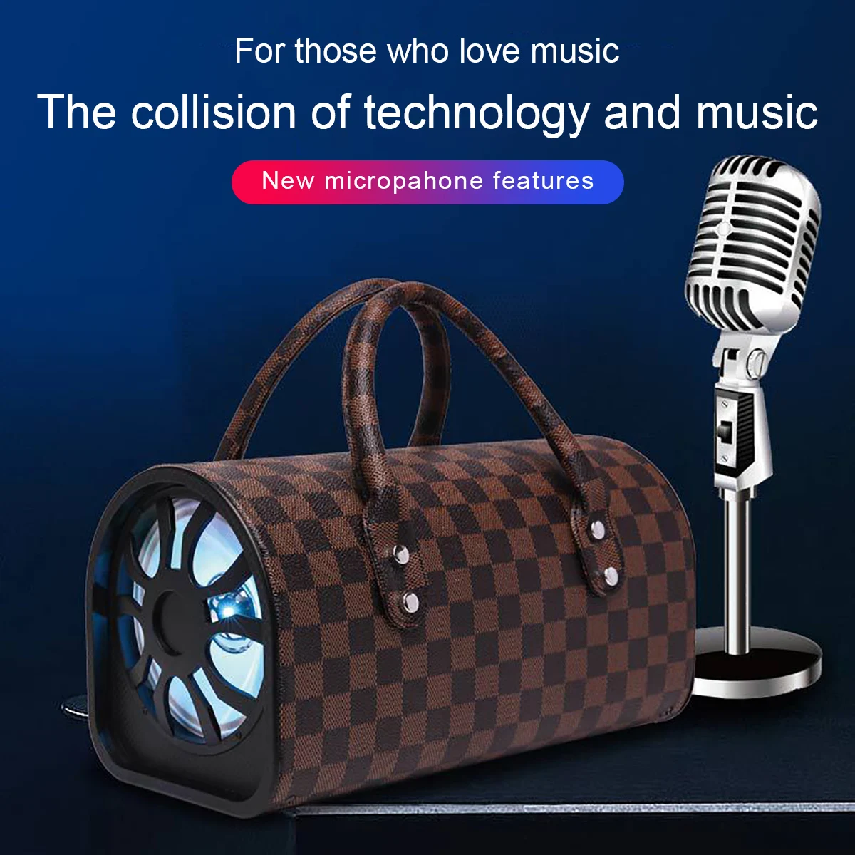 Portable Handbag Speaker Wireless Bluetooth Indoor Outdoor Mp3 LED
