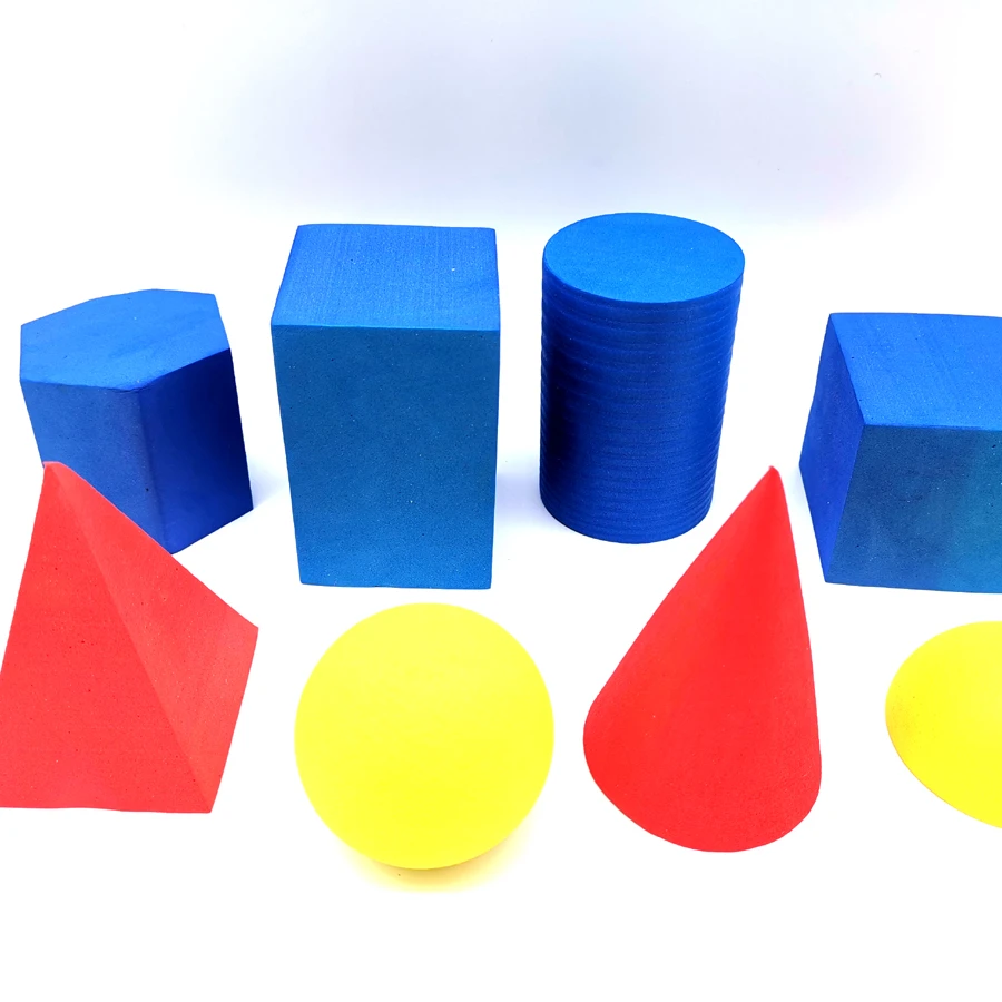 Safe Education 3D Geometric Solids Building Blocks for Kids EVA Foam Toy for Age 5-7 Years
