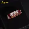 Oro rosa / spinello rosso mix moissanite