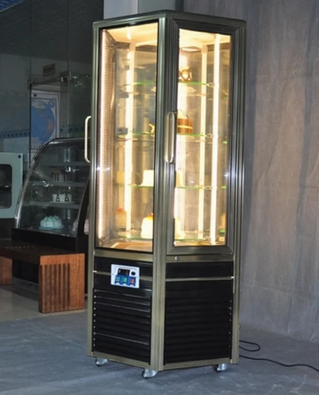 Supermarket Bakery Refrigerated Display Cases Rotating Cake Display Fridge