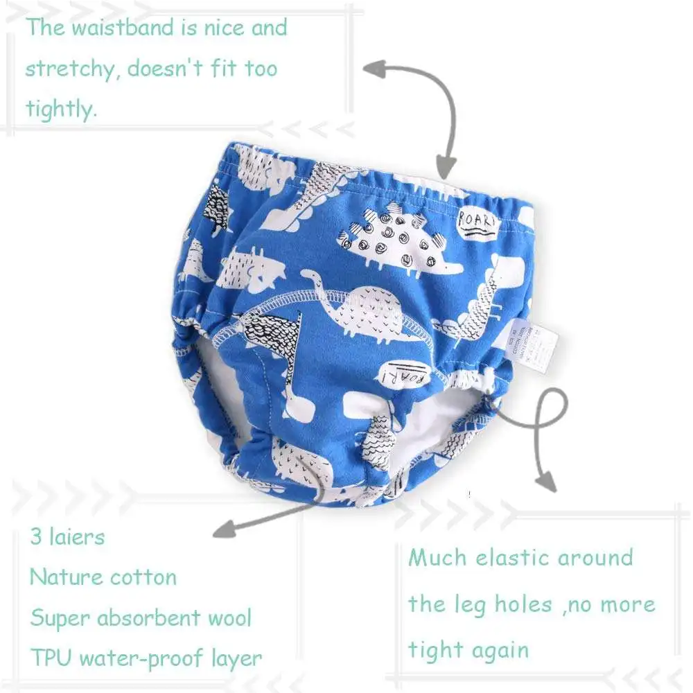 Custom Unisex Potty Training Underwear Cotton Leak Proof Pop In