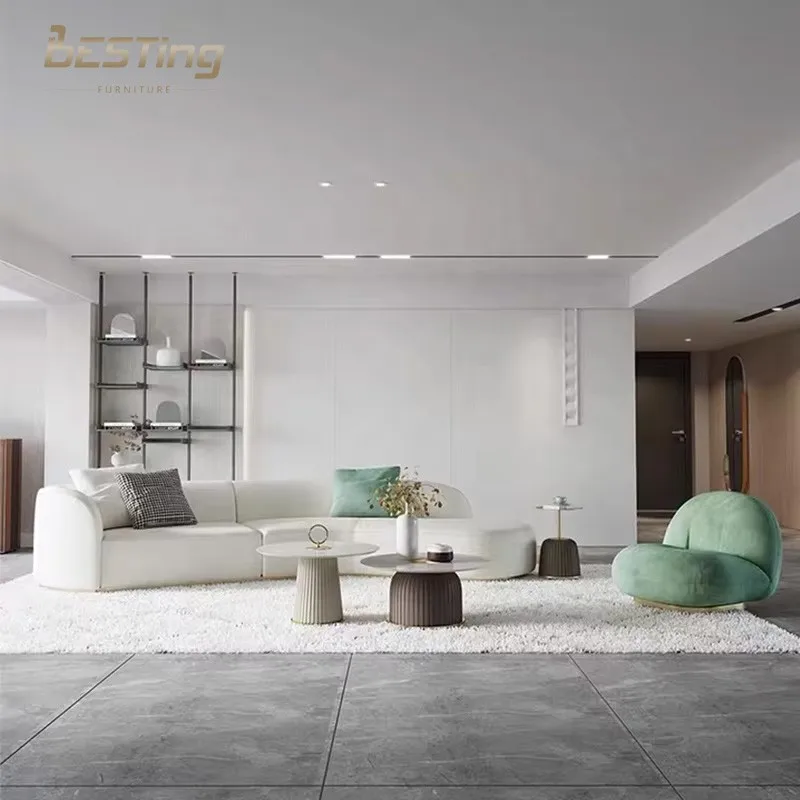 Luxury Simple Creative Lounge Sofa Velvet Fabric Furniture Fashion Living Room Sofa Hot Sale Nordic Modern Sectional Sofa