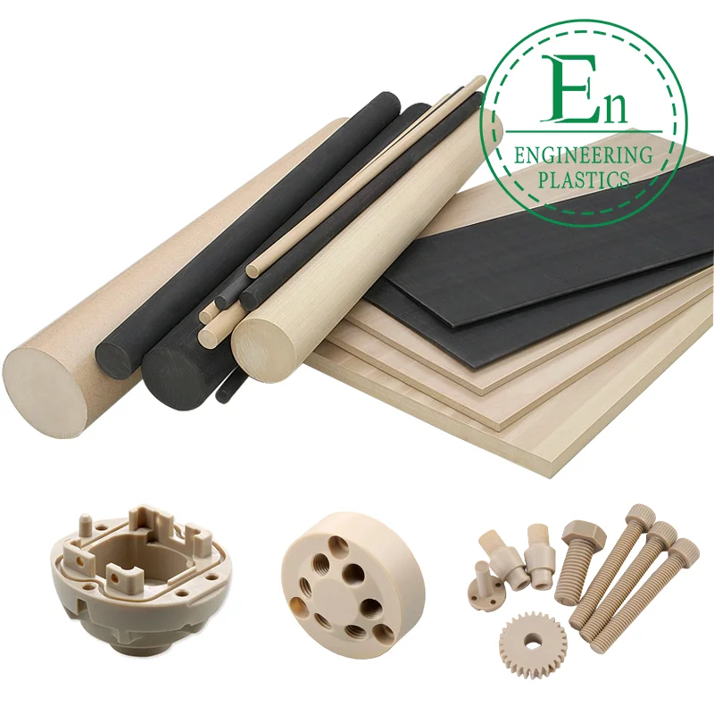 High Performance Polyetheretherketone (PEEK) CNC Machining Spare Parts Cutting Engineering Plastic PPS Stick Bar Plastic Sheets