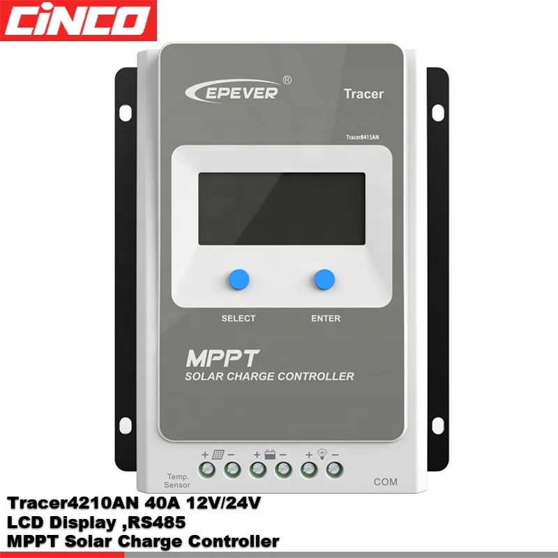 EPEVER Tracer4210AN 40A 12 В 24 в mppt контроллер солнечного зарядного устройства ЖК-дисплей epsloar регуляторы свинцово-кислотный литий-ионный
