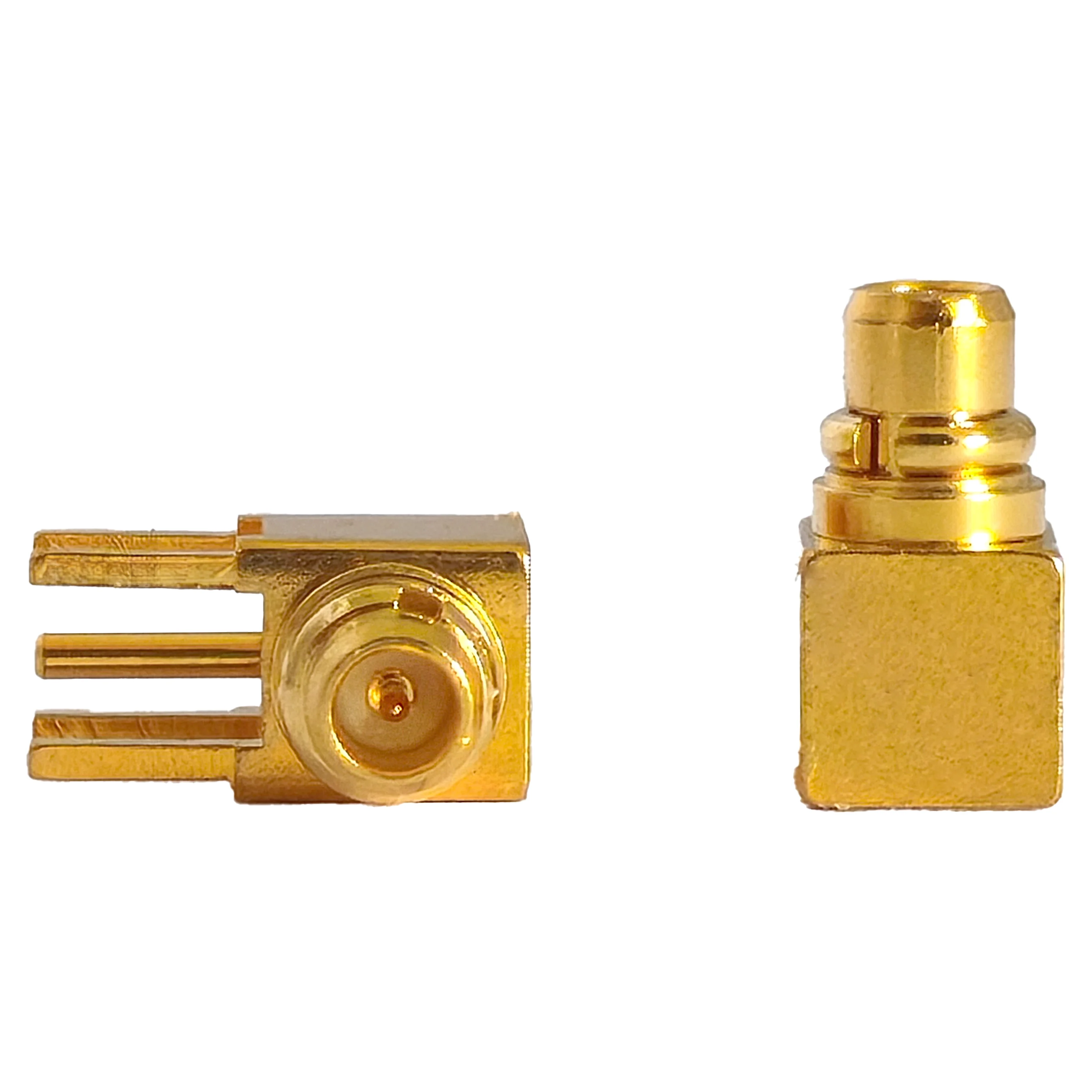 Factory Brass MMCX-JWE Coaxial Connector Gold Plated Male PCB Connectors Right Angle MMCX Connector