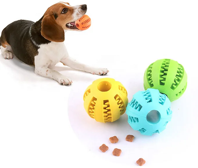 1pc Rubber Pet Dog Toy Interactive Dog Food Dispenser Ball
