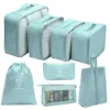 Blue 8-piece set (including a triangle bag)
