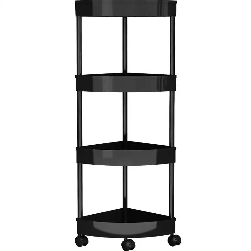 Home Kitchen LivingroomMobile Multi-Function 360 Rotating Corner Shelves  Cabinet Basket Storage Rack For Spices Fruit