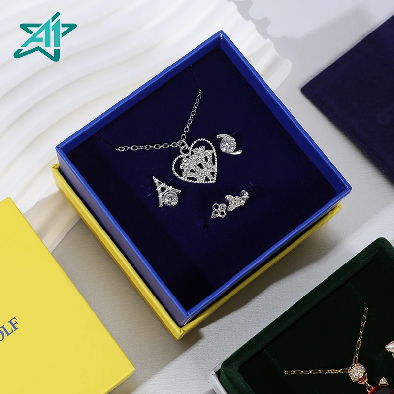A1 Hot Selling Jewelry Organizer Packaging Box with Lid Closure for Necklace and Earrings Cardboard Gift Box Model 2024JB603 manufacture
