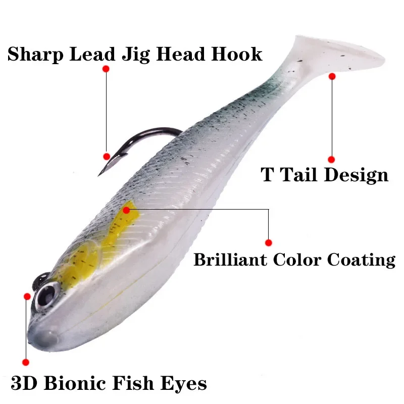 jetshark silicone swim tail soft bait