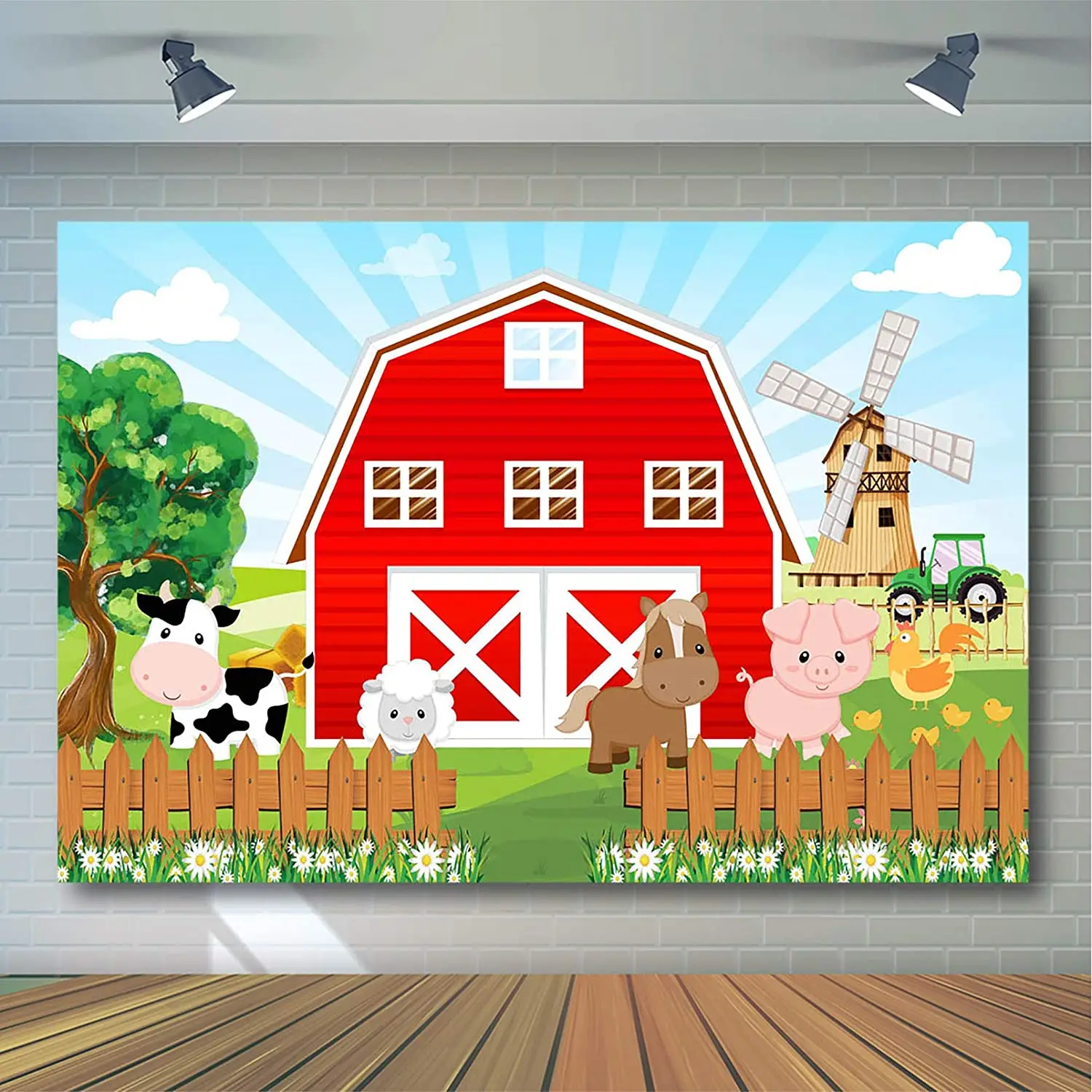 Farm Red Barn Background Children's Party Cartoon Farm Animals Birthday  Party Photo Background Farm Theme Party Cake Table - Buy Farm Red Barn  Background,Children's Party Cartoon Farm Animals Birthday Party Background  Wall,Farm