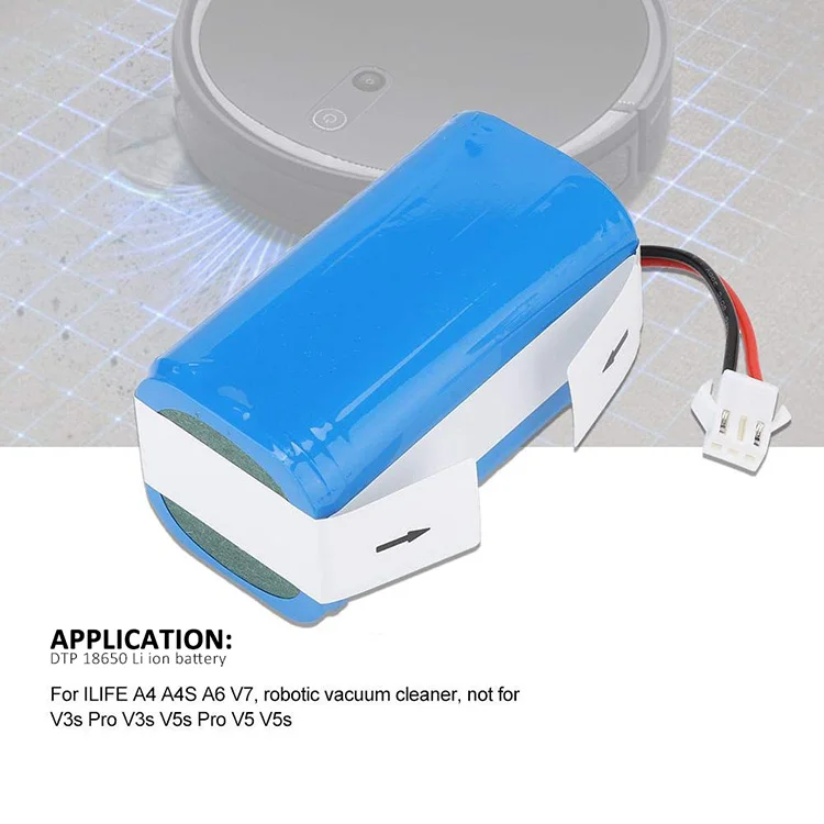 Batteria Di Ricambio 14.8V 2600mAh Per Aspirapolvere Robot A4, A4S, A6 - Accessorio Di Ricambio, Colore Blu - 5
