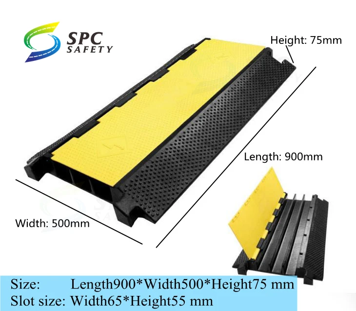 Тяжелый пол 3-канальный провод шланг шнур ПВХ Защитный Чехол резиновый скоростной удар рампа защита кабеля протектор кабеля