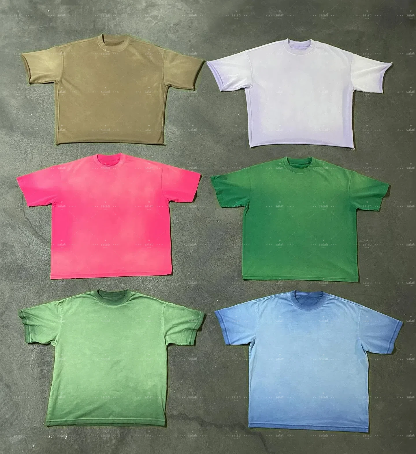 Salati Manufacturer Custom Tee Sun Faded Short Sleeve Blank T-shirt Boxy Oversized Distressed Vintage Acid Wash T Shirts for Men