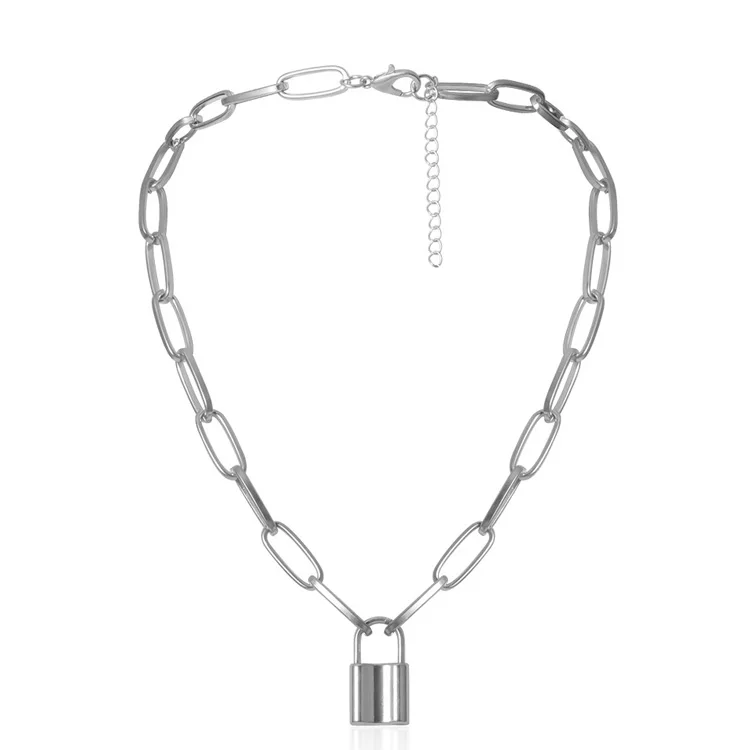 Stainless Steel Choker Lock Necklace 