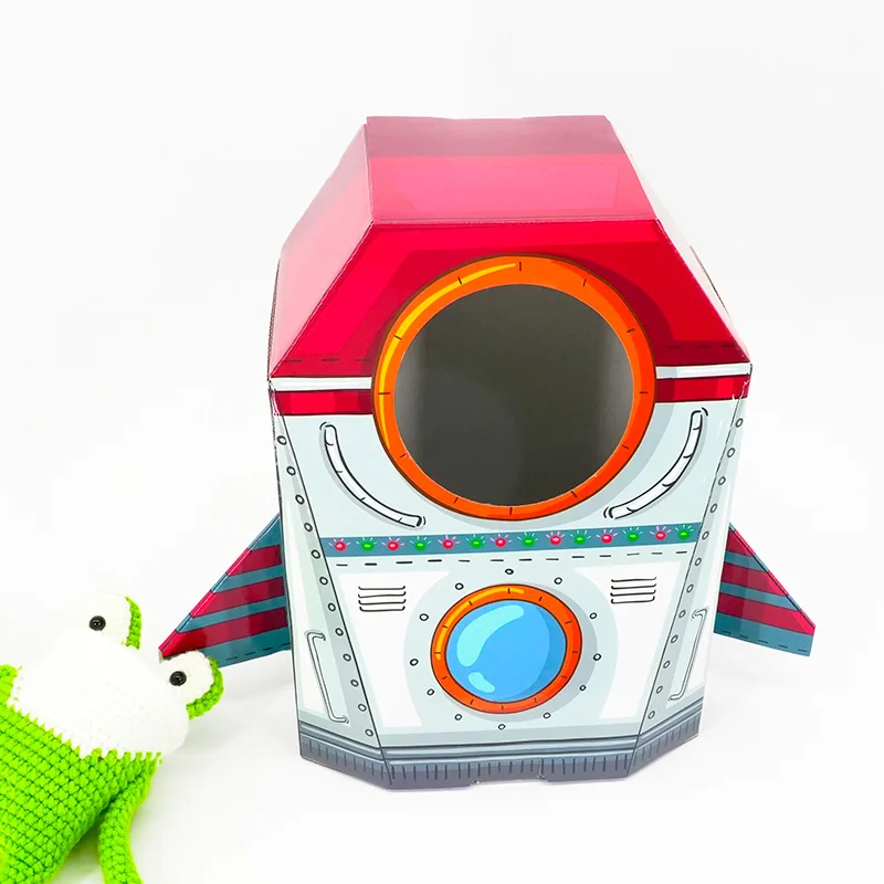 Free Design Unique Special Rocket Shaped Food Toys Gift Paper Packaging Box for Kids