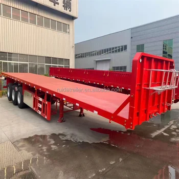 Shandong manufacturers can customize 20.40 feet of 3-axis 48-foot flatbed trailer with headboard