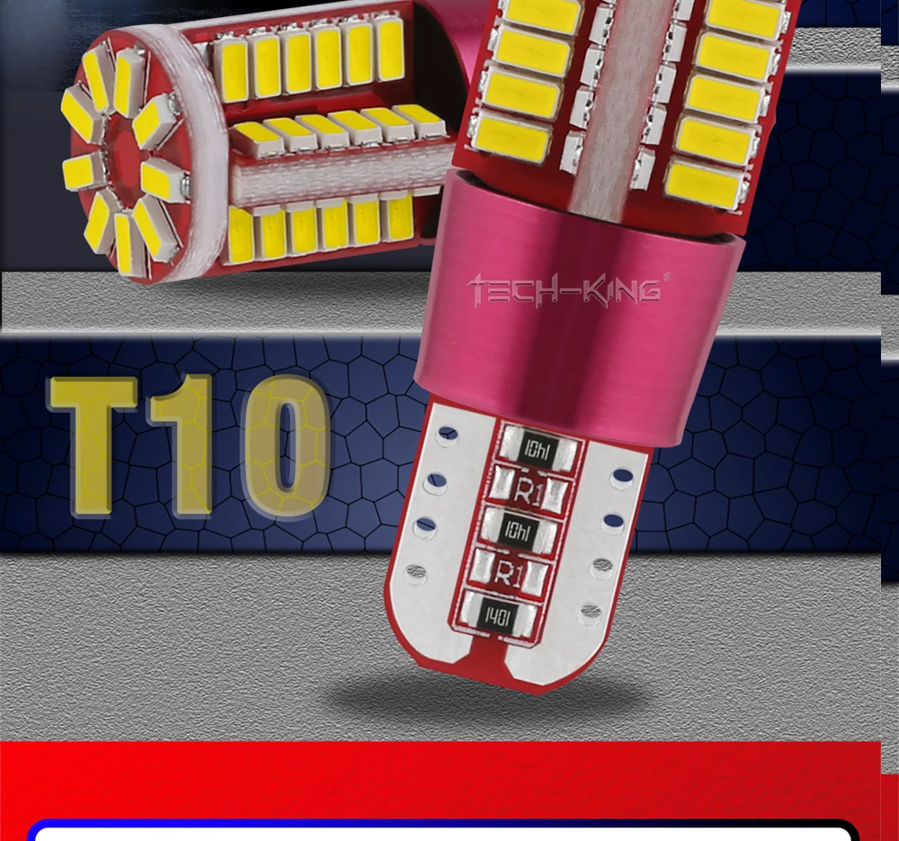 TECH-KING Hot Sale T10 3014 57smd Without Polarity High Power Reading Light Width Lamp Led Bulb DC12V W5w 194 168 Car Small Bulb