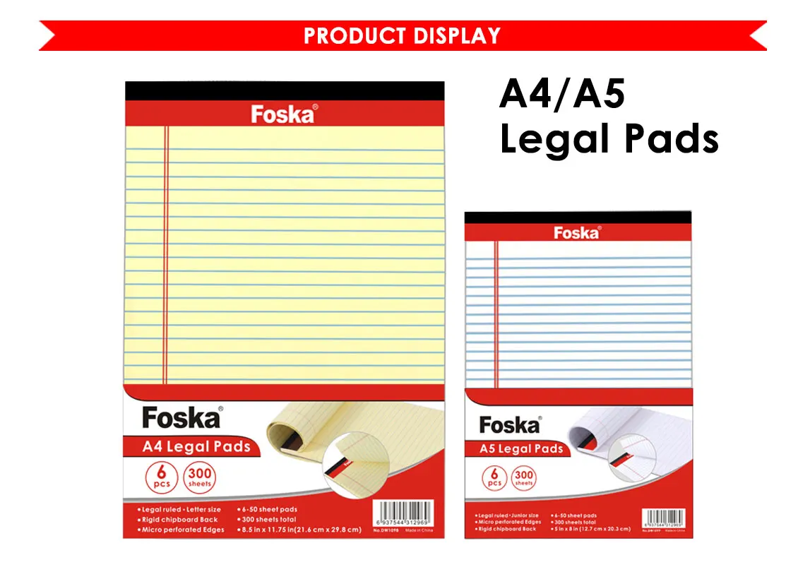 Foska School Office A4 Legal Pads Note Book Buy Note Book,A4 Pad