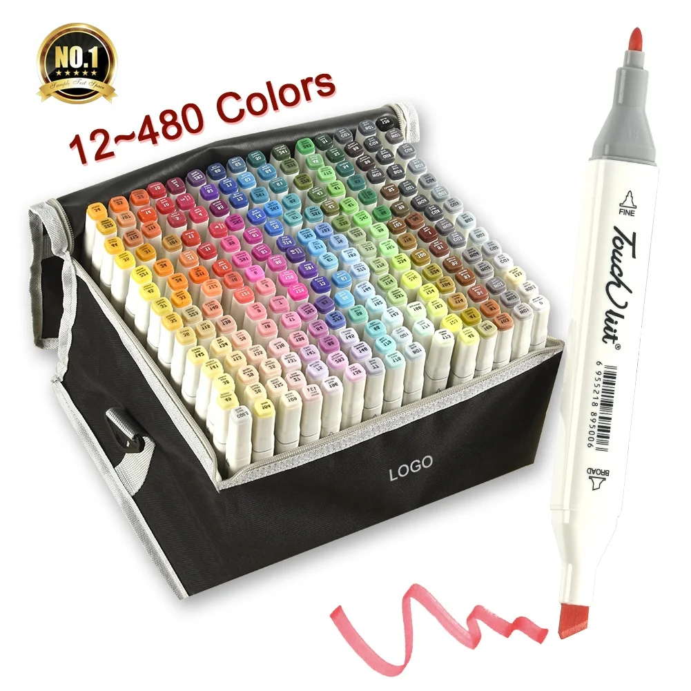 60pcs Sketch Marker Pen Set Double Tipped Alcohol Markers Broad  Fine  AlcoholBased Art Marker