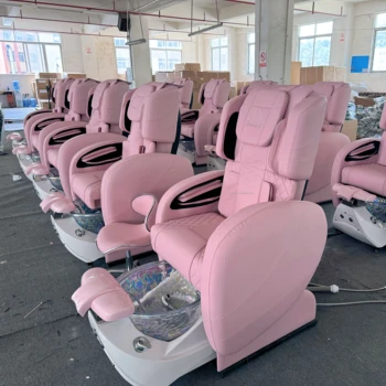 Hot pink professional luxury spa pedicure chair with full body massage for nail salon