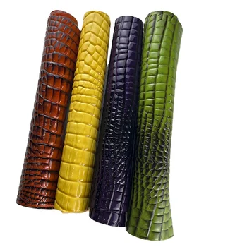 S006 Synthetic Crocodile PU Fabric Leather Faux Artificial Rolls Material for Bag Luggage Wallet