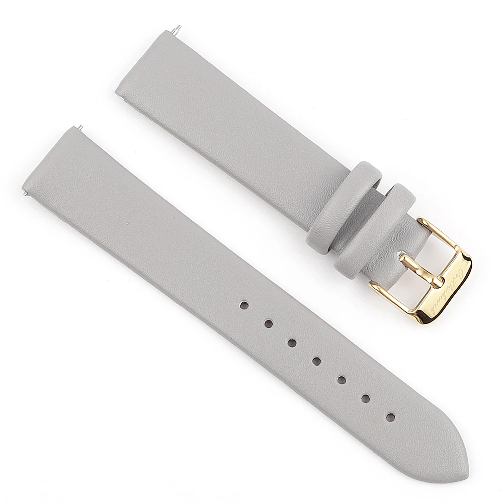 12/14/16/18/20mm Genuine Leather Ladies Smooth Watch Strap Belt