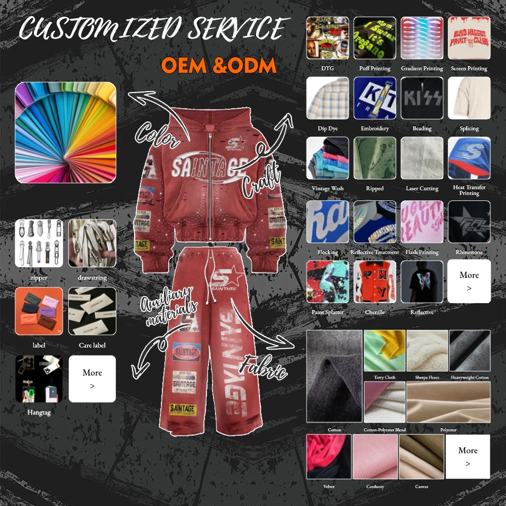 Custom Opium Aesthetic 100% Cotton Hoodie Acid Wash Distressed