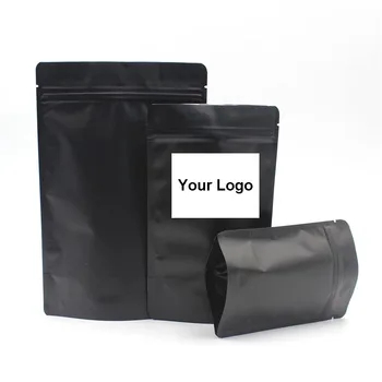 biodegradable custom printing bag small mini frosted black ziplock laminate bag