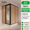 Tenda da doccia Dorm 1,7x1,3 con cerniera sul lato destro e WC