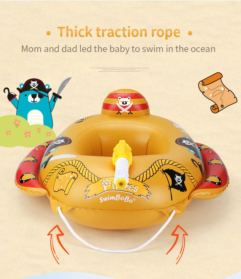 Swimbobo New Summer Indoor Outdoor Pirate Version Children Inflatable Floating Water Toy Baby Swimming Ring Kids Seat Float