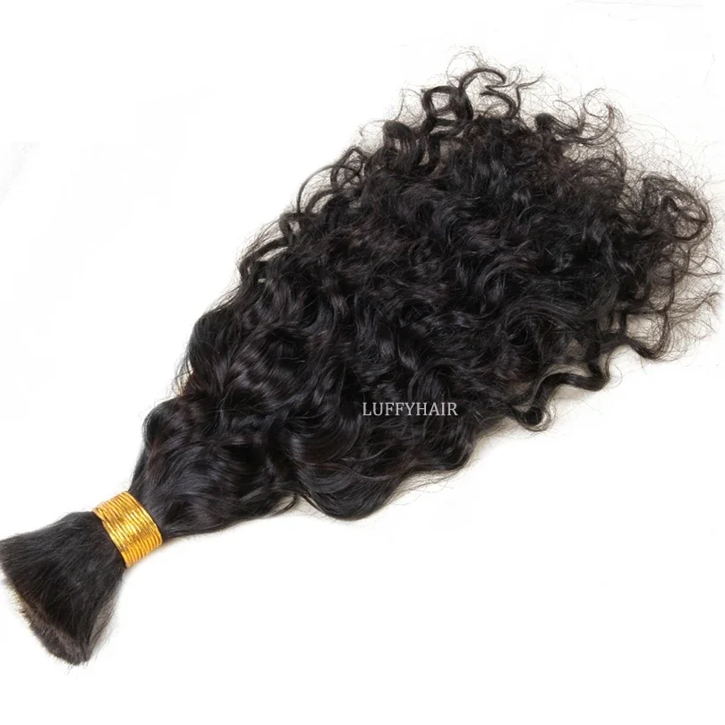 Capelli umani ondulati bagnati, in massa, proporzione più lunga, treccia umana, brasiliana Remy, riccia sciolta_voghion.com