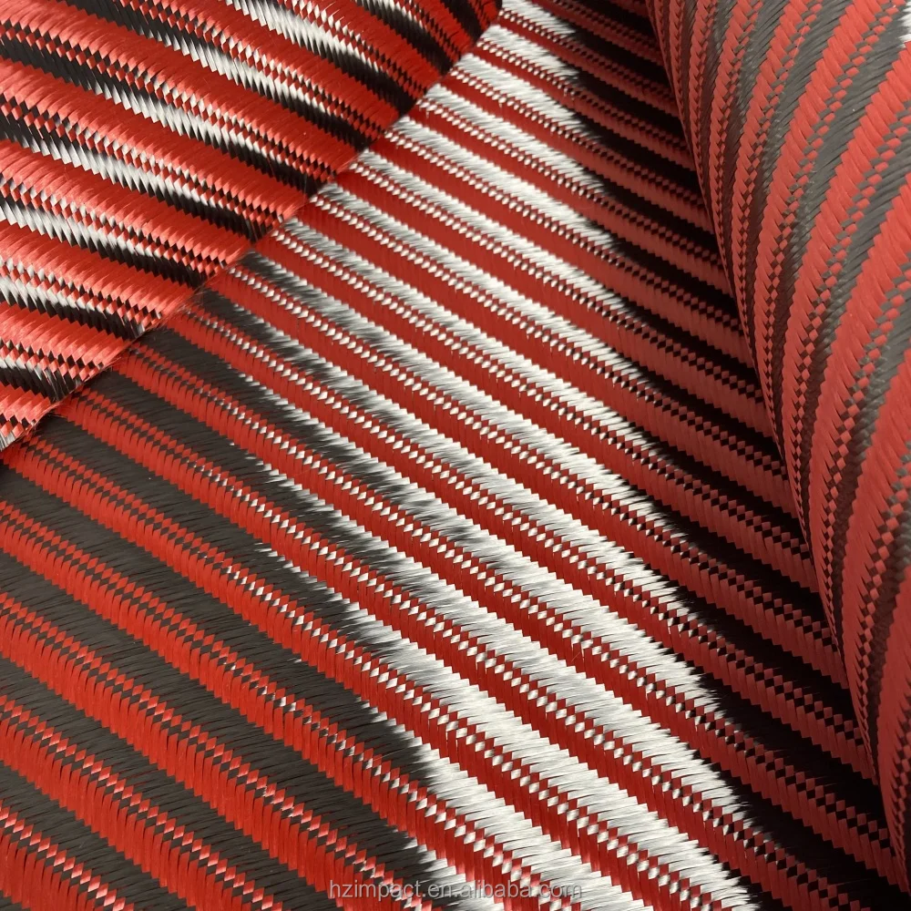 3K 240g Big Twill Red Carbon Fiber Cloth Waterproof Flame Retardant Woven for Upholstery Cars Outdoor Crafts Industries Rolls