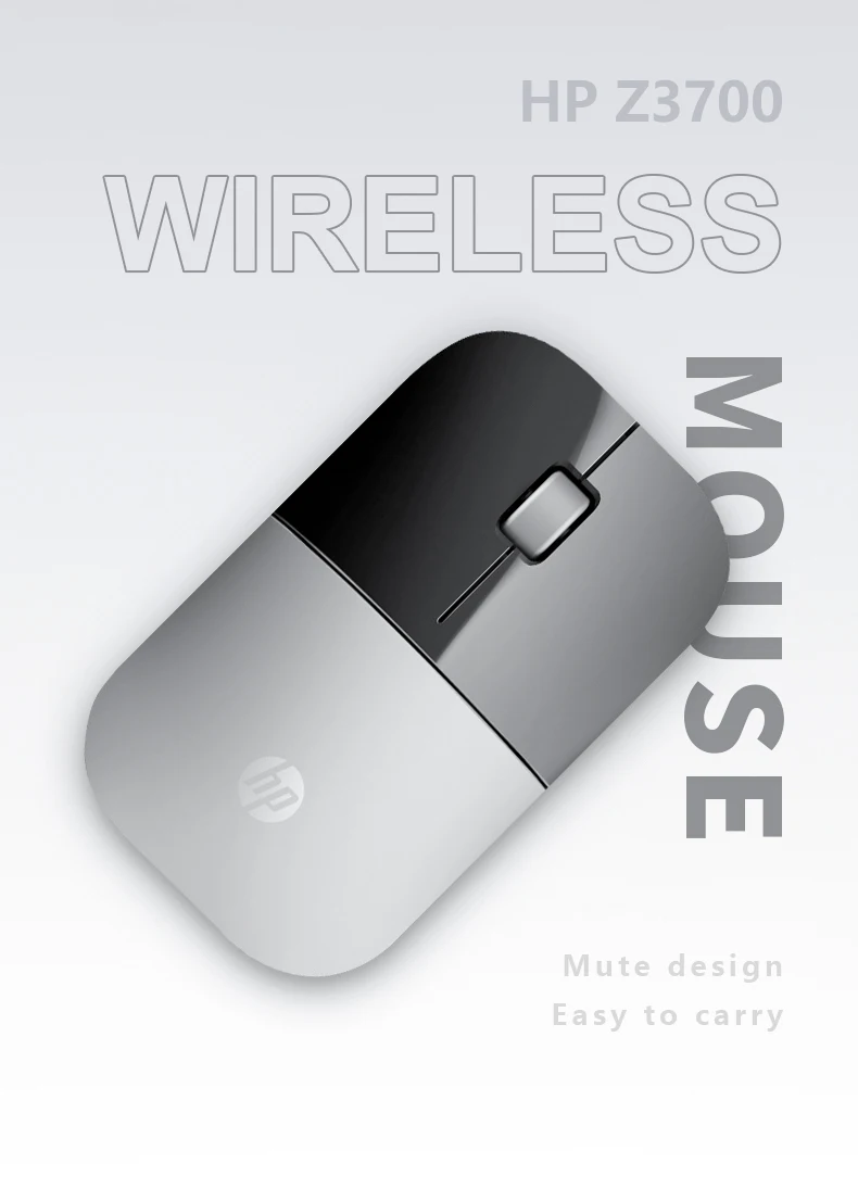 HP Z3700 Wireless Mouse Bright Colors with Thin Square Design